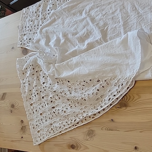 VIX Paula Hermanny White Eyelet Embroidered Cotton Swim Cover-Up M - Picture 2 of 9